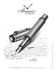 Breguet Depuis Fountain Pen Print Ad, Breguet Writing Instruments Magazine Ad picture