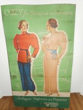 Vintage Cardboard BALBRIGGAN MUNSING Wear Nighties Pajamas Advertising SIGN picture