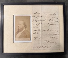 GIOVANNI MATTEO DE CANDIA Mario 1846 ALS Handwritten Letter & Photo Opera Singer picture