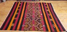 Pre-1900s Antique Embroidered Panels Camel Bag Rug 6'6