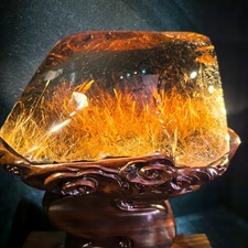 28.6LB Rare Top Natural Rutiled Quartz Mineral Specimen Crystal collection +base picture