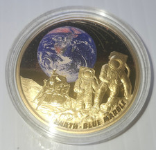 2022 $100 Niue Earth BLUE MARBLE Apollo 17 Moon 1oz Gold picture
