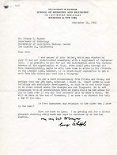 NOBEL PRIZE IN PHYSIOLOGY George Whipple autograph, typed letter signed & mounte picture