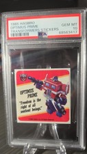 1985 Hasbro Transformers Stickers - OPTIMUS PRIME PSA 10 - HOLY GRAIL picture