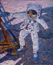 Alan Bean A GIANT LEAP, NEIL ARMSTRONG, Apollo 11 Moonwalker, giclee canvas #170 picture