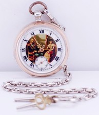 Antique Imperial Tsar's Era Silver Pocket Watch c1880's Tsar Alexander III picture