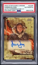 2024 Topps Chrome Star Wars Han Solo Harrison Ford Superfractor 1/1 Auto picture