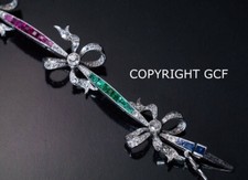 Fabulous Art Nouveau Belle Epoque Edwardian Platinum Diamond MultiStone Bracelet picture