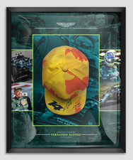 Fernando Alonso Signed & Framed Aston Martin Cap Formula One AFTAL COA picture