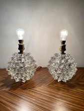 BAROVIER&TOSO Rare Set of 2 40s Art Deco GLOBE Rostrato Murano Glass Table Lamps picture