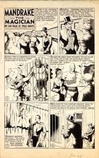 Mandrake the Magician and Lothar Sunday 6-25-1944 Original Art *RARE 1940s Art* picture