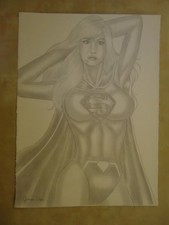 ORIGINAL HUGE PAINTING ENTITLED  '' SUPERGIRL '' BY COMIC ARTIST JAMES CHEN picture