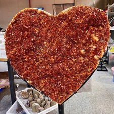 46.73LB Natural high-quality citrine quartz crystal love decoration+bracket picture