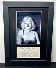 1950's Marilyn Monroe Signed and Inscribed Page Framed w/ B&W Photo Autographed picture