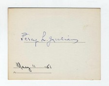 ORIGINAL AFRICAN AMERICAN CHEMIST PERCY LAVON JULIAN VERY RARE SIGNATURE picture