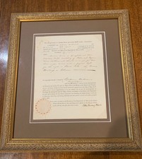 John Quincy Adams signed music book patent 1820 framed extremly rare picture