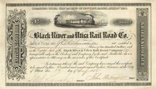 Black River and Utica Railroad Co. signed by John Butterfield - 1855 dated Aut picture
