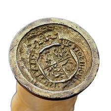 Georgian British Royal Arms Hanover Intaglio Mother of Pearl Desk Seal Royalty picture