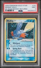 2004 POKEMON EX TEAM ROCKET RETURNS #107 MUDKIP-HOLO PSA 9 MINT GOLD STAR SWIRL picture