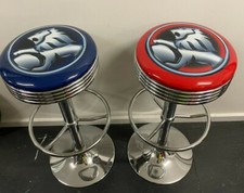 HOLDEN LION RED AND BLUE RARE PREMIUM BAR STOOLS ADJUSTABLE HEIGHT 2 STOOLS picture