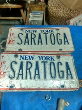 Genuine Vintage New York State Statue of Liberty License Plate SARATOGA picture