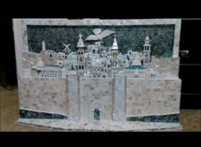 Hand Made Panorama  Three Dimensions Jerusalem Mother Of PearlAbalone Shell picture
