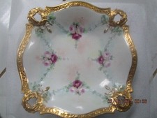 JEAN POUYAT, Limoges, France, c1910s French Roses square bowl [DL60] picture