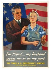 Original WWII Homefront Poster - I'm proud... my husband wants me to do my part picture