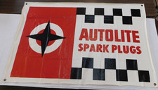 OEM Ford 1960's Autolite Vinyl Spark Plugs Banner Display Sign Mustang Torino + picture