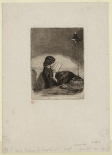 Photo:Deborah Delano Haden Reading by Lamplight 1859 Whistler Half-Sister picture
