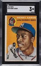 1954 TOPPS #128 HENRY AARON SGC 3 picture