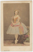 CDV colorisée circa 1860. La danseuse Zina Mérante par Disdéri à Paris. Danse picture