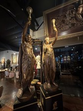 Large Vintage (Pair) Statuary  Signed Barbedienne Founder 84” X 20” X 20” picture