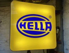 1980’s HELLA FOG LIGHTS DEALER SHOWROOM GARAGE ILLUMINATED SIGN - VW PORSCHE BMW picture
