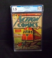 ACTION COMICS SUPERMAN #13 DC GOLDEN AGE CGC GRADED 1.5 1ST APP ULTRA-HUMANITE picture