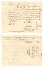 1777 dated Oliver Ellsworth, Jesse Root and William Pitkin signed Revolutionar picture