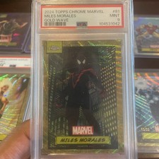 PSA 9 2024 Topps Chrome Marvel MILES MORALES GOLD WAVE #/50 Marvel Chrome 1st Yr picture