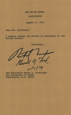 RICHARD M. NIXON - TYPESCRIPT SIGNED CIRCA 1979 CO-SIGNED BY: GERALD R. FORD picture