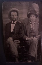 Antique Tintype Of William Henry Harrison Antrim With Stepson William H. Bonney picture