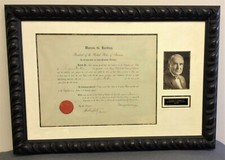 Warren Harding Signed President appointment historic document DS Beckett BAS COA picture