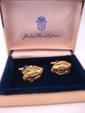 Vintage Chevrolet Truck Sales Award 10K Gold Nugget Cufflinks BALFOUR Case Boxed picture