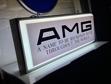 RARE 1980’s AMG DEALER SIGN MERCEDES-BENZ SHOWROOM GARAGE ILLUMINATED SIGN picture