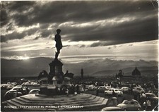 Florence Italy Piazzale Michelangelo David Statue Twilight View Chrome Postcard picture