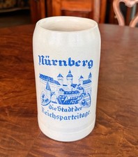 Stoneware 1930's Beer Stein Nurnberg die Stadt der Reichsparteitage 1L picture