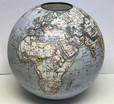ANTIQUE BACCARAT GLASS VICTORIAN OLD GLOBE GEOGRAPHY MAP KEROSENE OIL LAMP SHADE picture