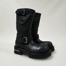 Balenciaga Venom Leather Boots Black Size 36 US 6 Chunky Mid Heel Luxury Women picture