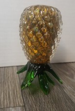 Vtg 2004 TROPICAL GLORY by LENOX Art Fruit Glass Pineapple Tropical Paperweight picture