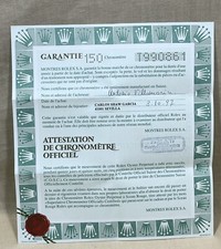 Rolex 1997 Chronometer Certificate T990861 150 Submariner Date 16610 Steel OEM / picture