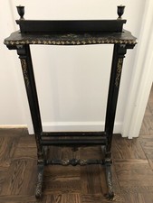 Antique Victorian 19th Century Papier Mache Dual Sided Fire Screen Rare picture