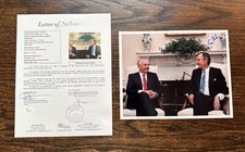 Signed Mikhail Gorbachev & George Bush Photograph Color 8x10 JSA COA picture